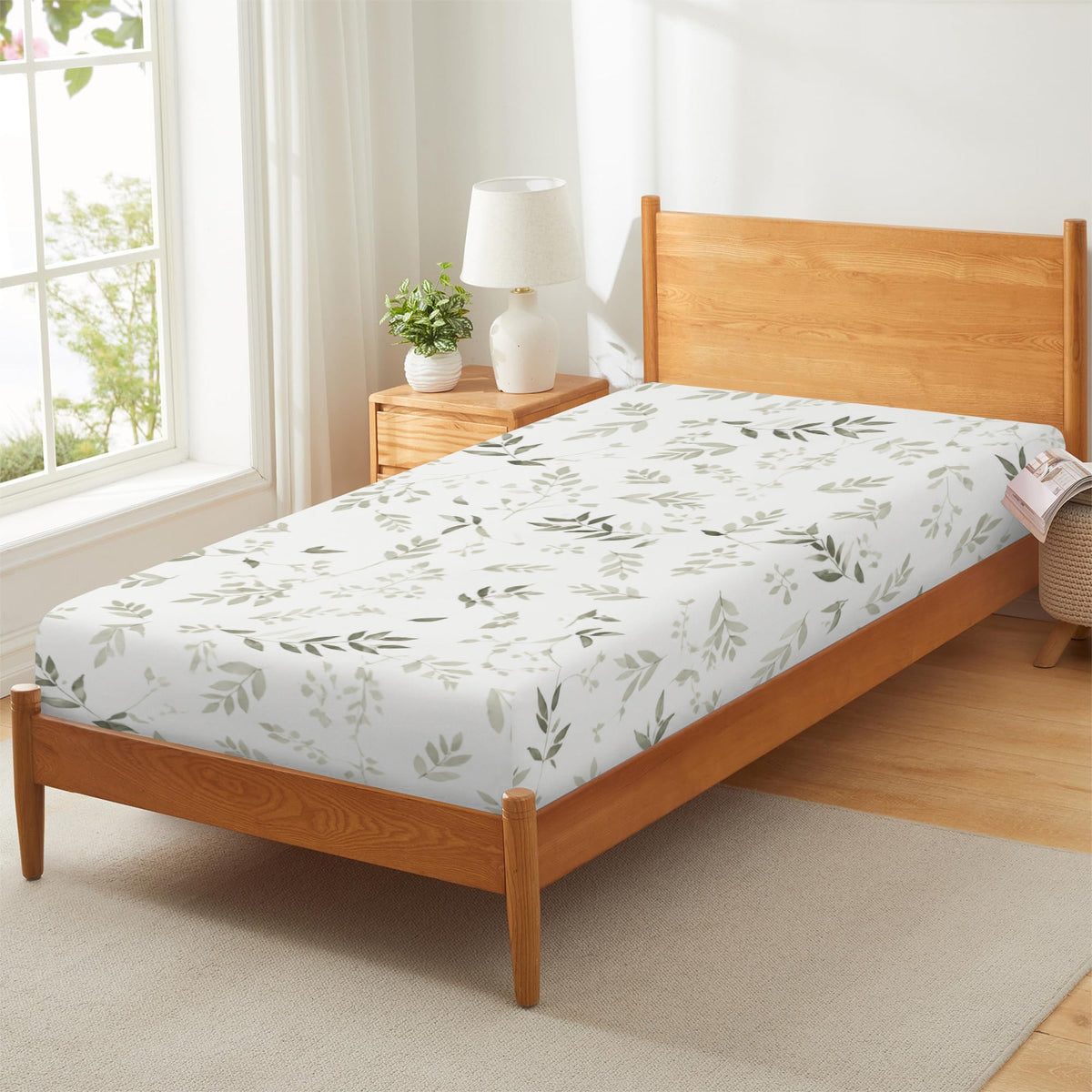 Cozy Core Cloud Check Fitted Sheet 39x75x13inch (QUE)