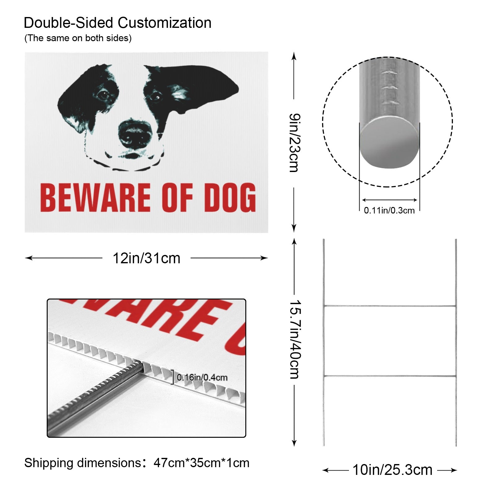 Beware of Dog 12 x 9 in House Sign
