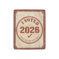 I Voted 2026 Starburst 32 x 48 in Micro Fleece Blanket