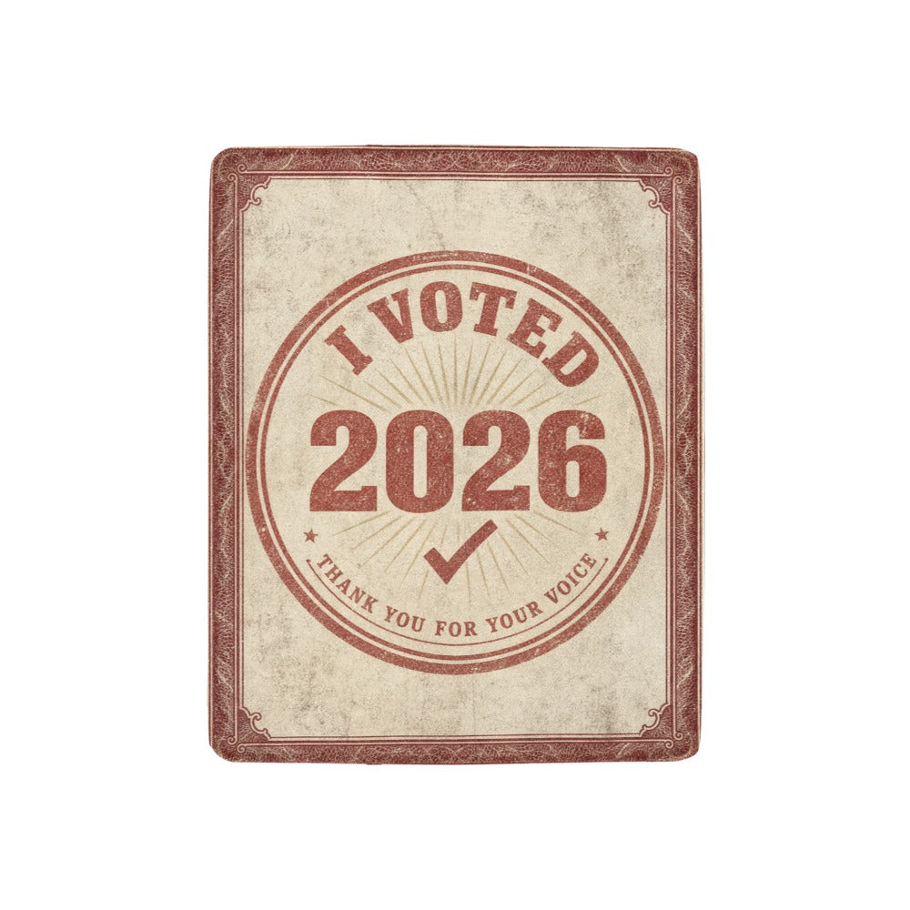 I Voted 2026 Starburst 32 x 48 in Micro Fleece Blanket