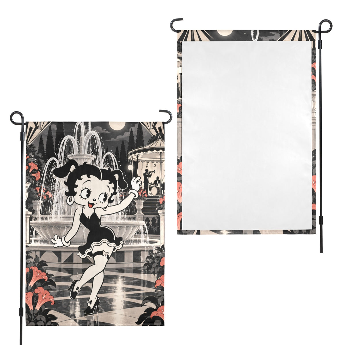 Betty Boop 1930 jazz garden fountain 12 x 18 in Garden Flag
