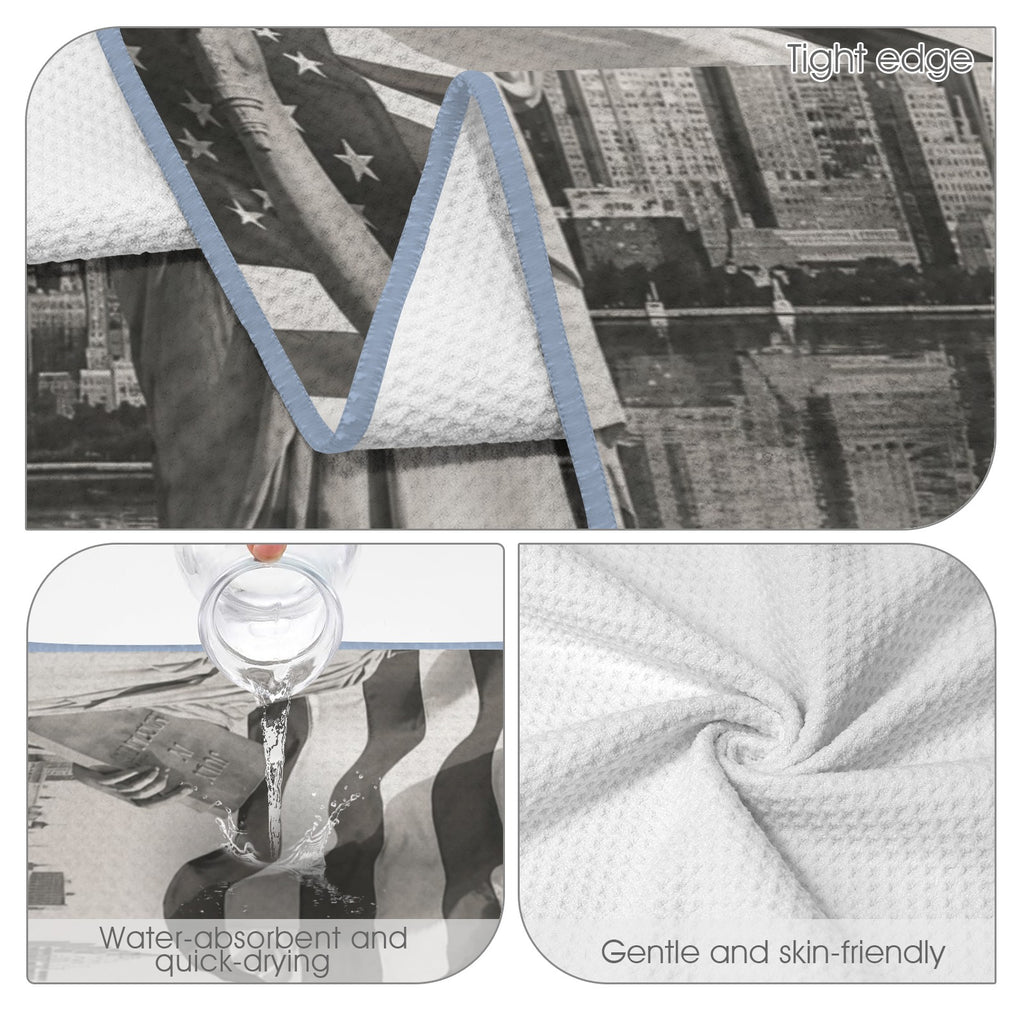 Liberty Monochrome Portrait 29"x58" (QUE) Waffle Weave Bath Towel