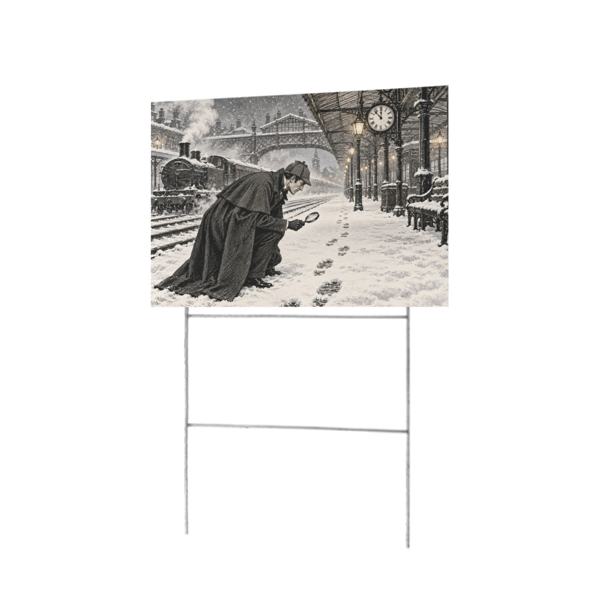 Snowbound Station Holmes 12 x 9 in House Sign