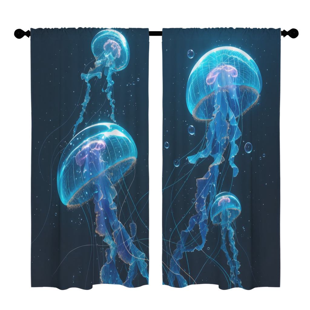 Bioluminescent Ocean 52 x 84 in Window Curtain Set