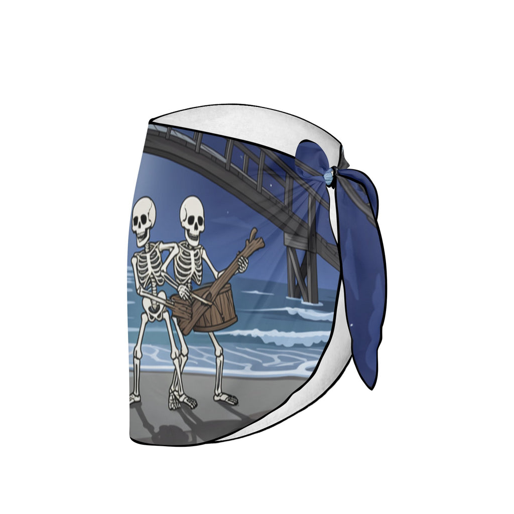 Skeleton Dance Driftwood Drums Beach Sarong Wrap (QUE)