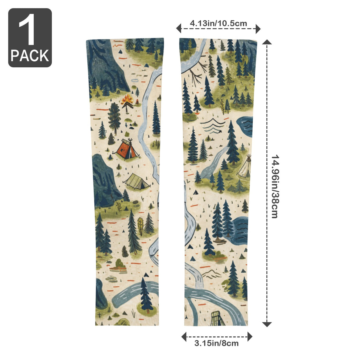 Trail Map Topo Lines Arm Sleeves 38cm (1-Pack) (QUE)
