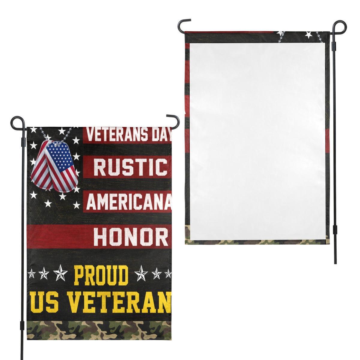 Veterans Day rustic Americana honor 12 x 18 in Garden Flag