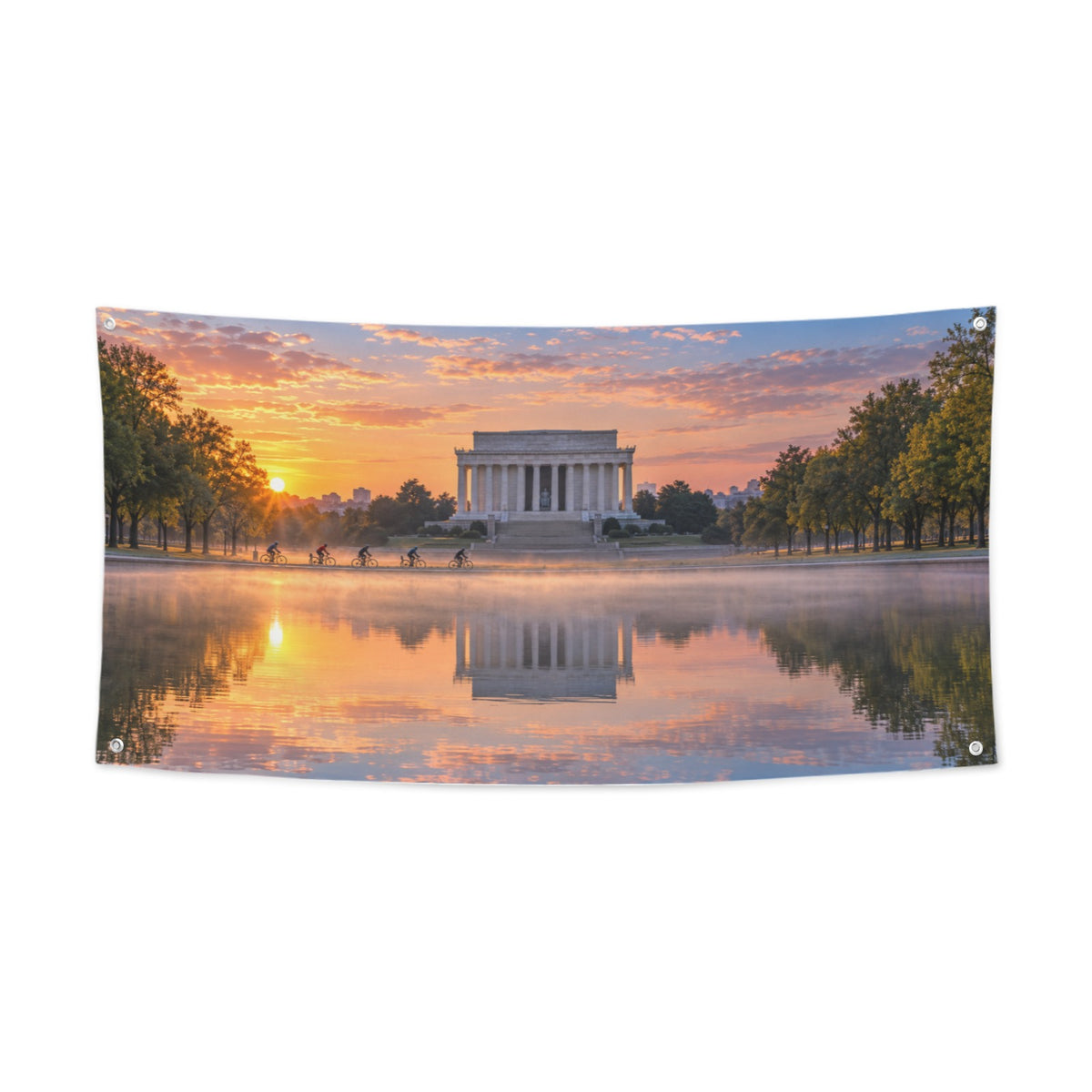 Lincoln Memorial Reflecting Pool Dawn 47 x 24 in Festival Banner