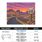 Route 66 Diner 178cm x 140cm Rectangular Tablecloth 70x55inch (QUE)
