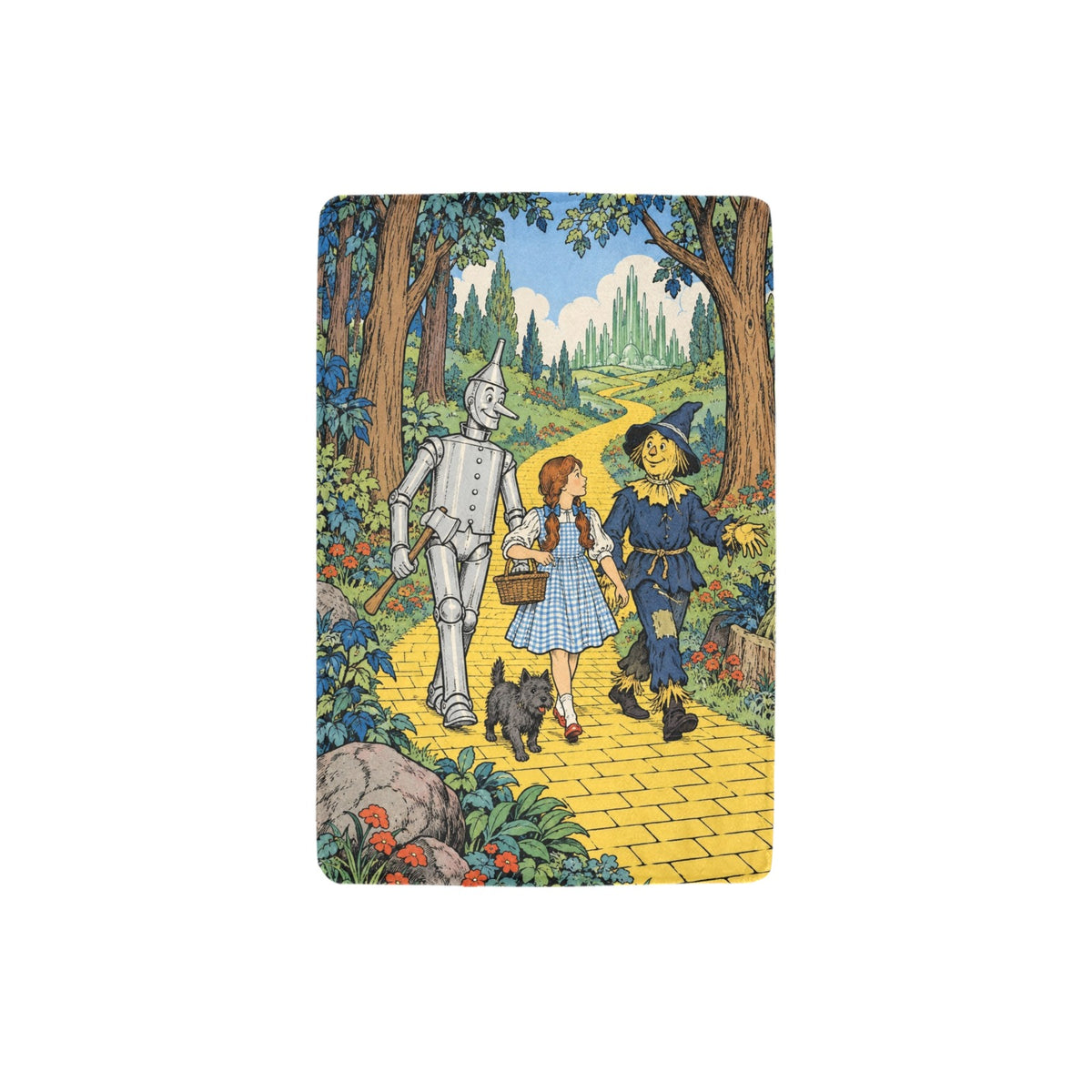 Denslow Tin Woodman Forest Route 32 x 48 in Micro Fleece Blanket