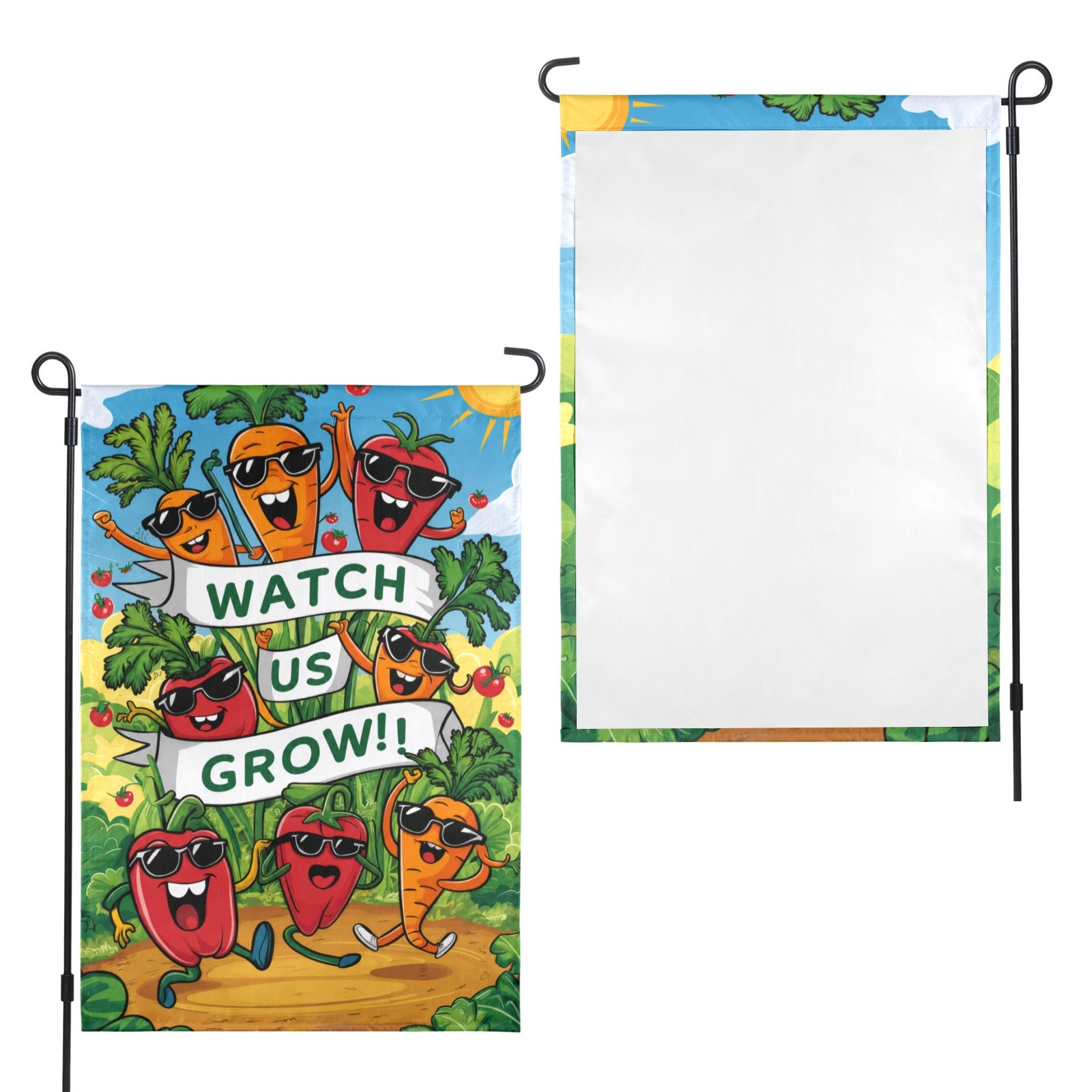 Happy Vegetables 12 x 18 in Garden Flag
