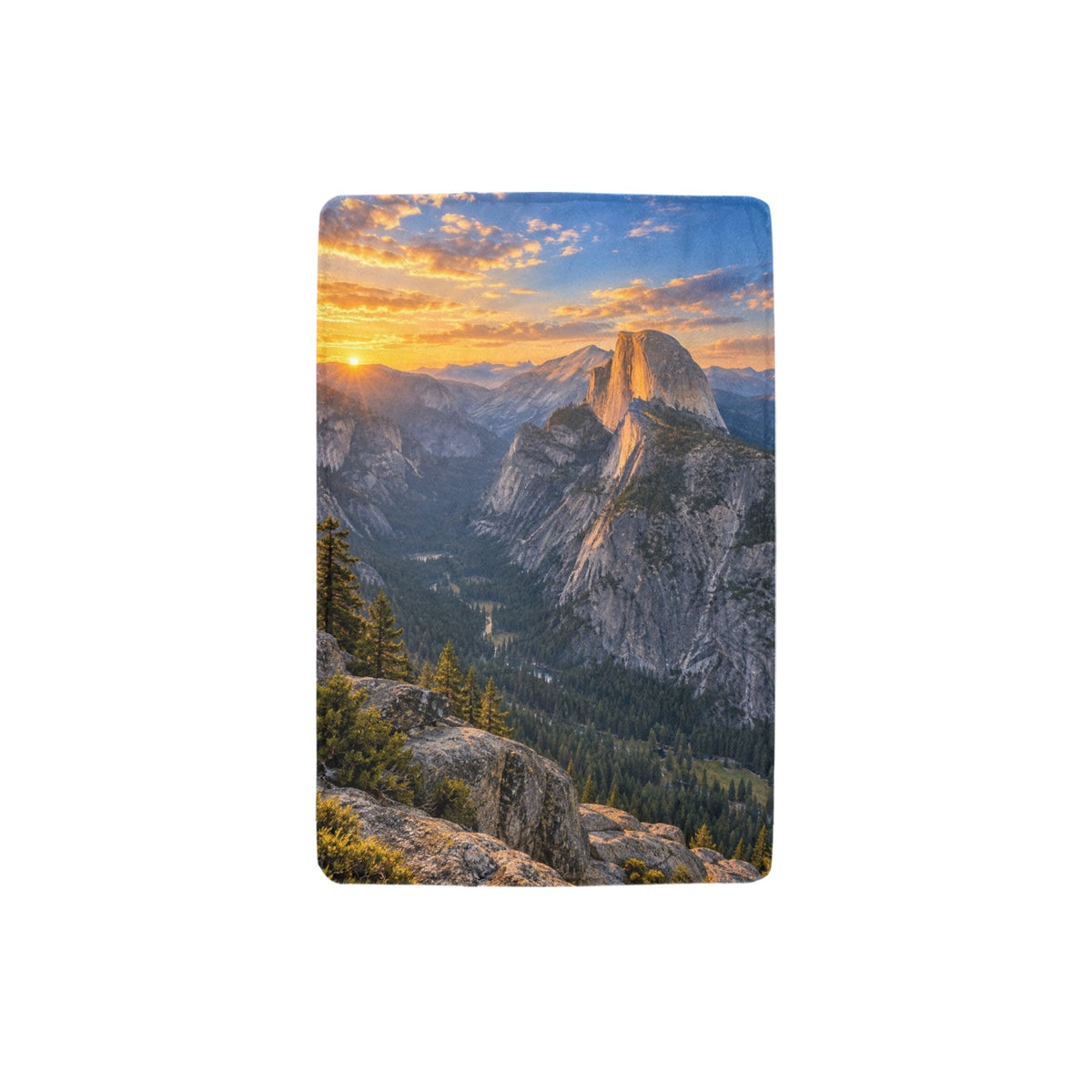 Half Dome Valley Light 32 x 48 in Micro Fleece Blanket