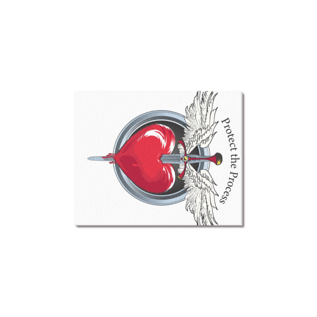 Protect the Process Winged Red Heart Frame Canvas Print 8"x10"