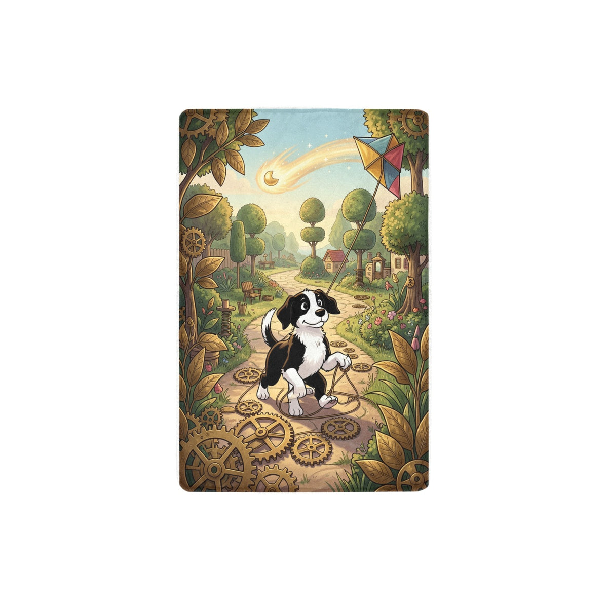 Pluto and Rover Comet Garden 32 x 48 in Micro Fleece Blanket