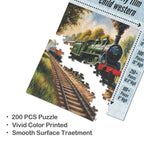 Little Train 10 x 13.94 in 200-Piece Wooden Jigsaw Puzzle (QUE)