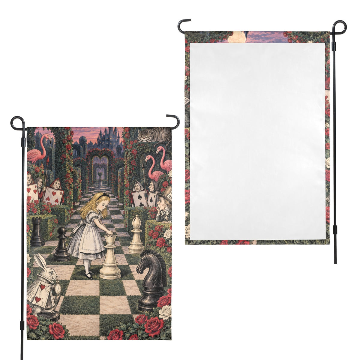 Alice Rose Chess Maze 12 x 18 in Garden Flag
