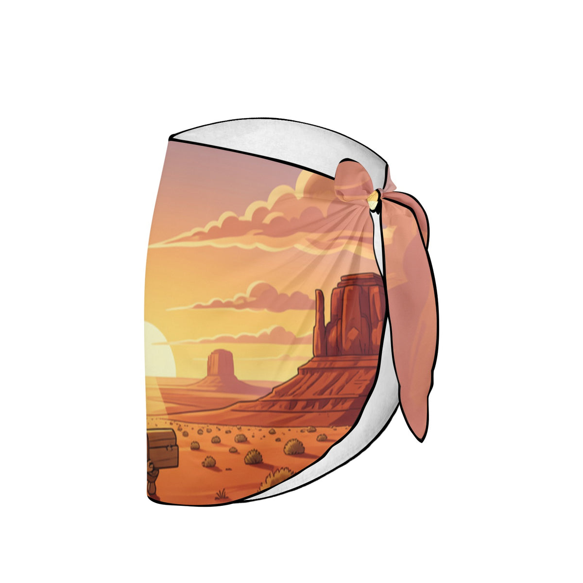 Monument Valley Sunset Cloud Ocean Beach Sarong Wrap (QUE)