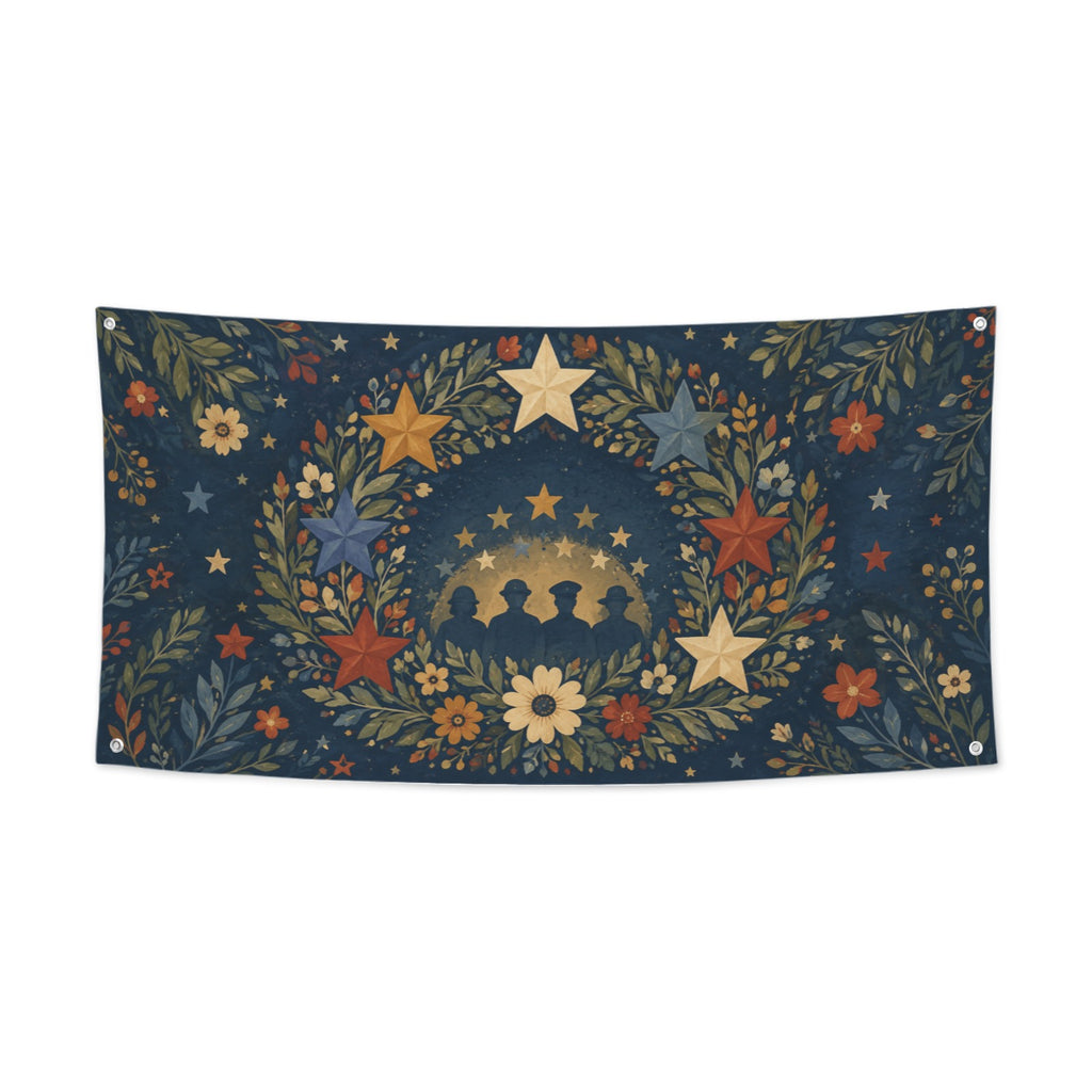 Folk Wreath of Thanks 47 x 24 in Festival Banner