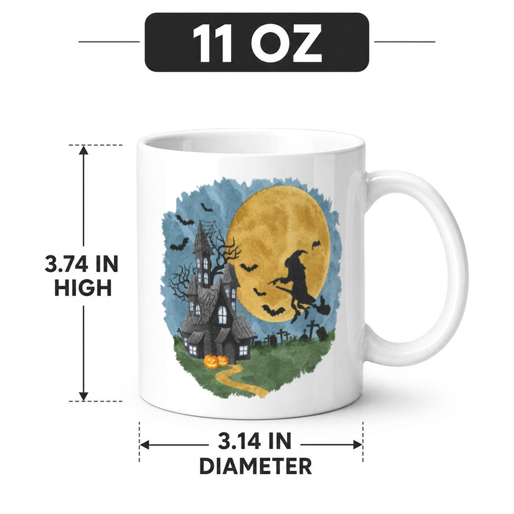 Spooky Tarot-Inspired Moon 11 oz White Ceramic Mug