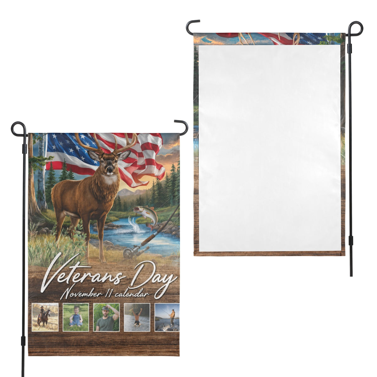 Veterans Day November 11 calendar 12 x 18 in Garden Flag
