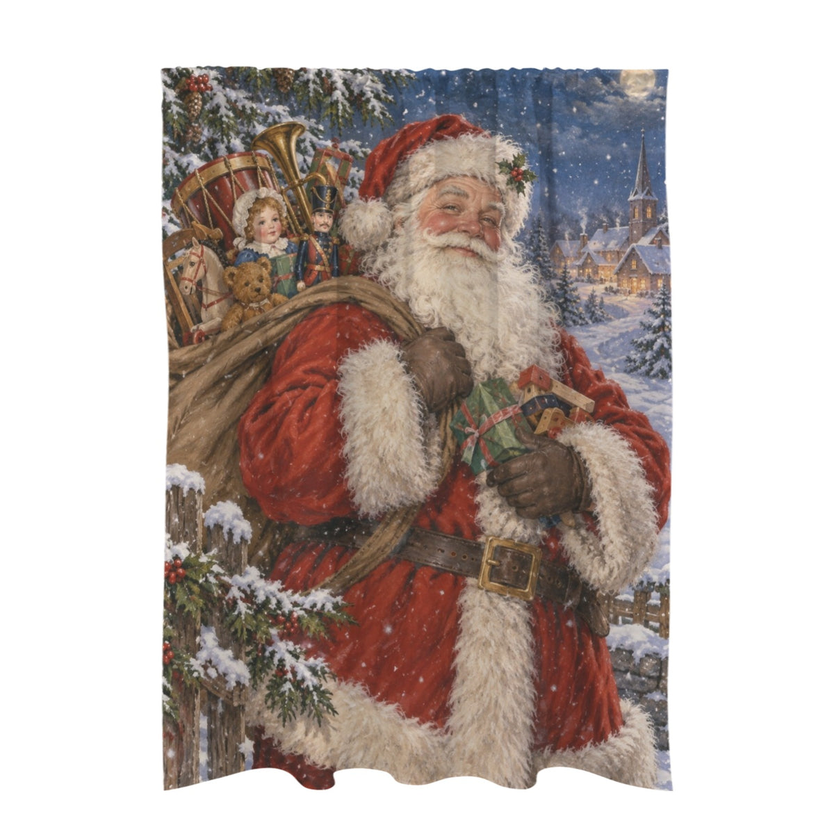Nast Santa with Toys — 51 x 72 in Door Curtain (QUE)