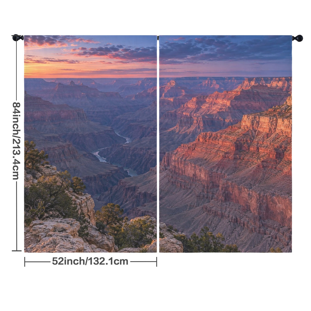 Grand Canyon Blue-Hour Cliffs 52 x 84 in Window Curtain Set