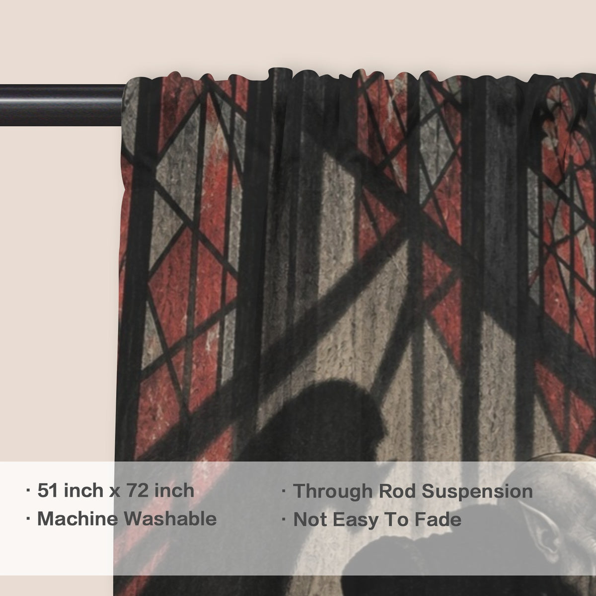 Count Orlok climbs a stained-glass stair 51 x 72 in Door Curtain (QUE)