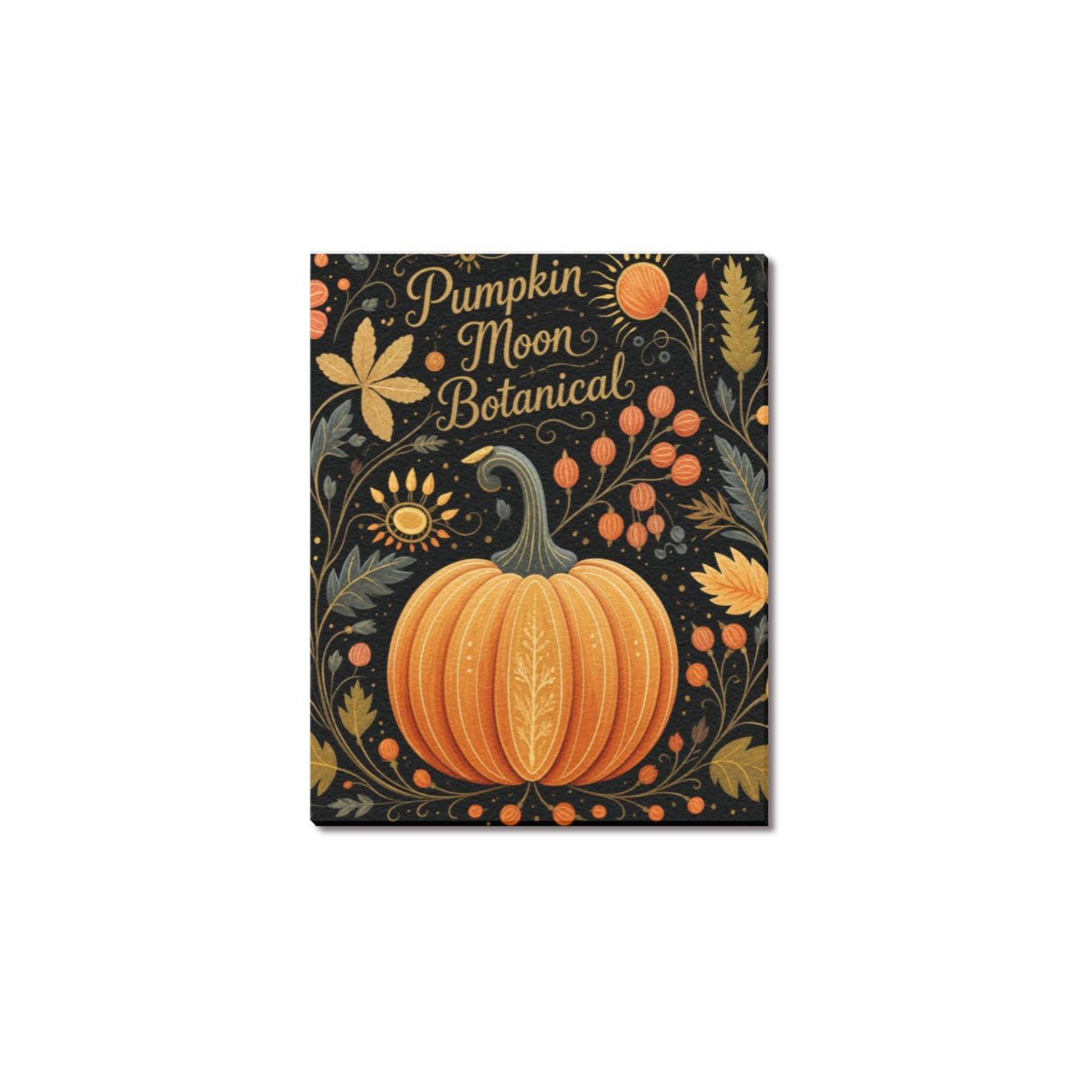 Pumpkin Moon Botanical Frame Canvas Print 8"x10"