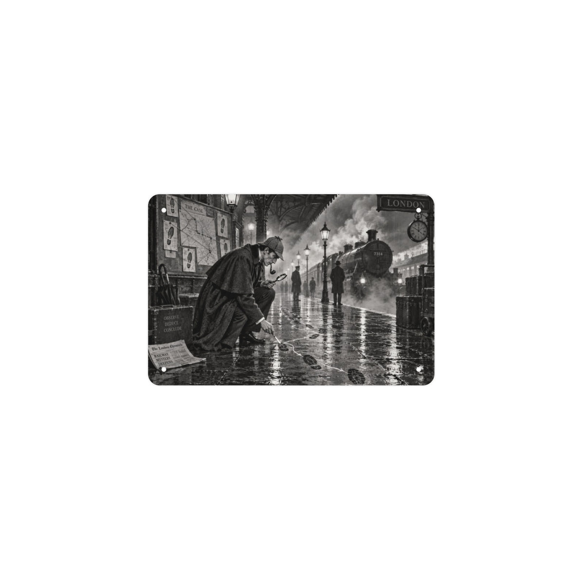 Rain Platform Holmes 12 x 8 in Metal Tin Sign
