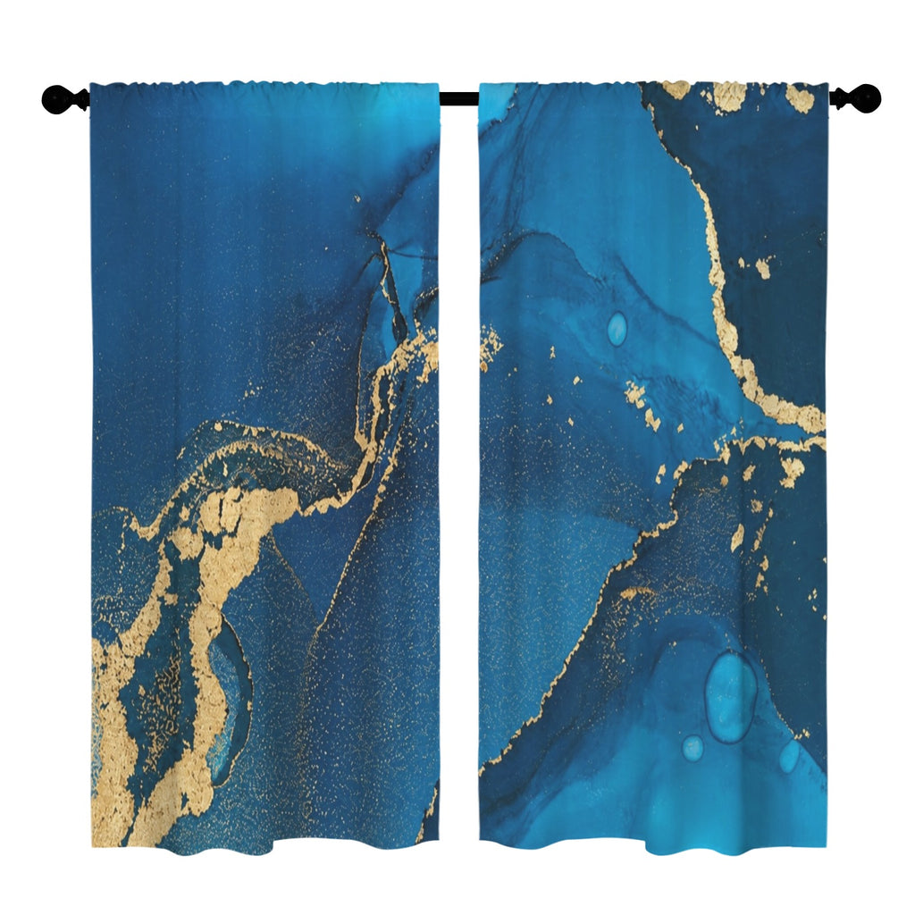 Blue Marble Globe 52 x 84 in Window Curtain Set