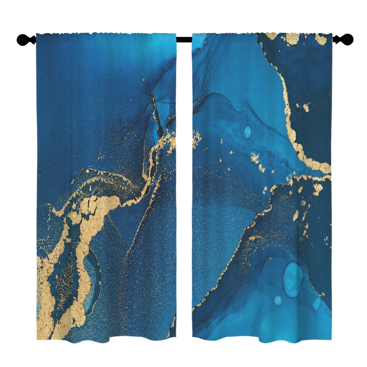 Blue Marble Globe 52 x 84 in Window Curtain Set