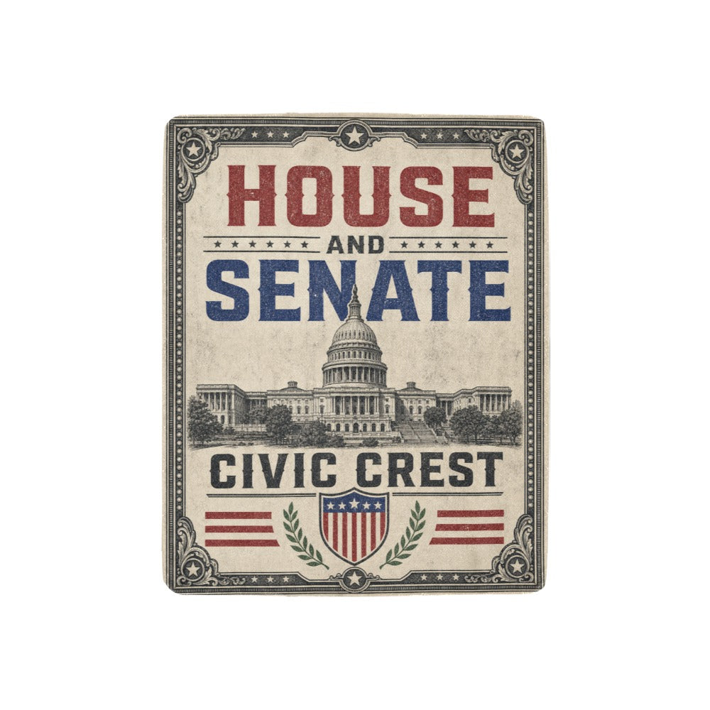 House and Senate Civic Crest 32 x 48 in Micro Fleece Blanket