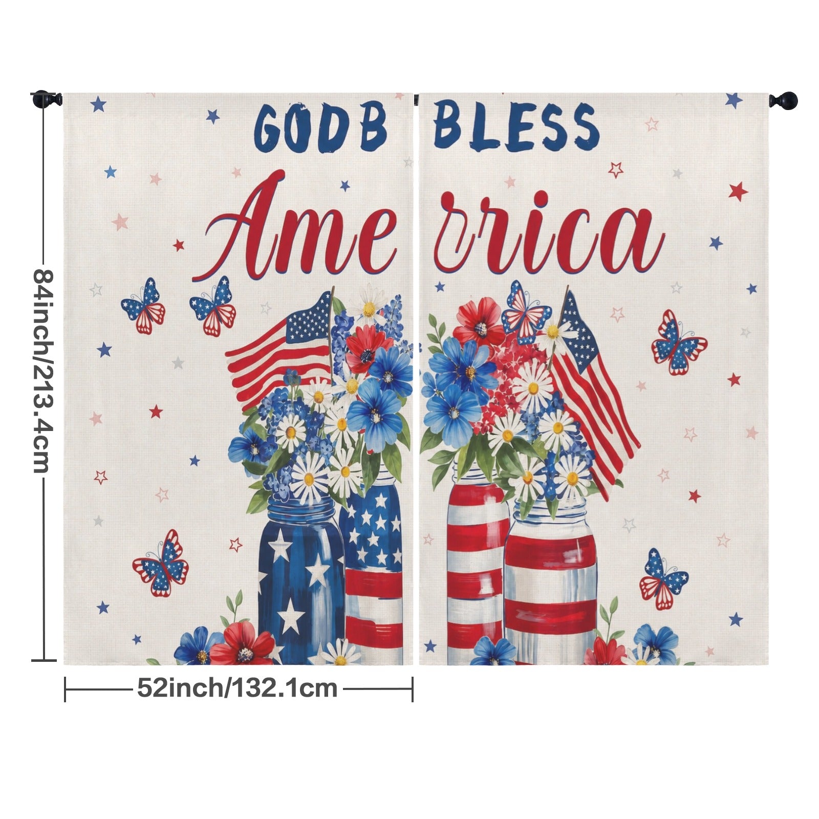 God Bless the Civic Home 52 x 84 in Window Curtain Set