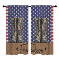 Freedom Wordmark Flag 52 x 84 in Window Curtain Set