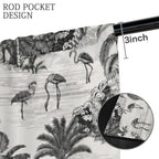 Black White Jungle Animals 52 x 84 in Window Curtain Set