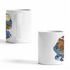 Santa Sky Sled 11 oz White Ceramic Mug