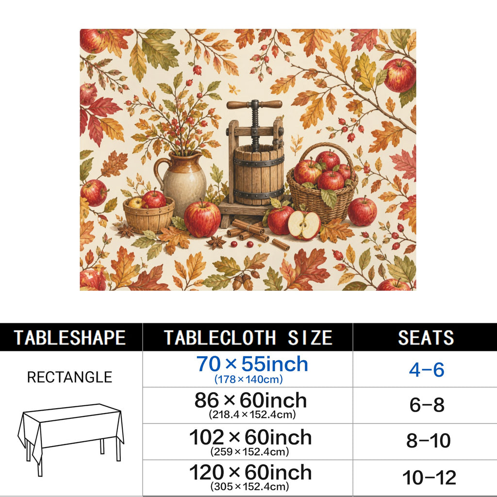 Apple Cider 178cm x 140cm Rectangular Tablecloth 70x55inch (QUE)