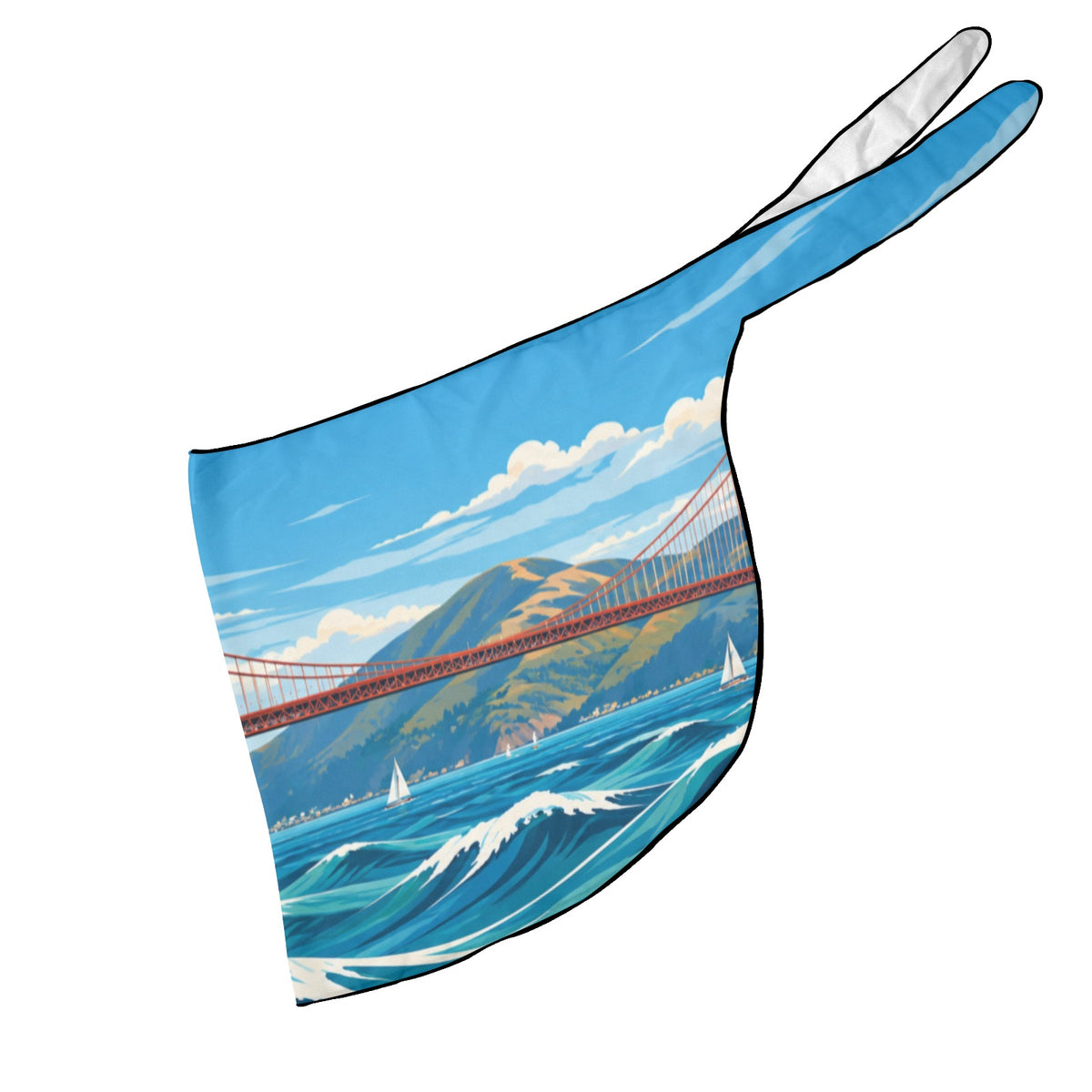 Graphic Wave Golden Gate Beach Sarong Wrap (QUE)