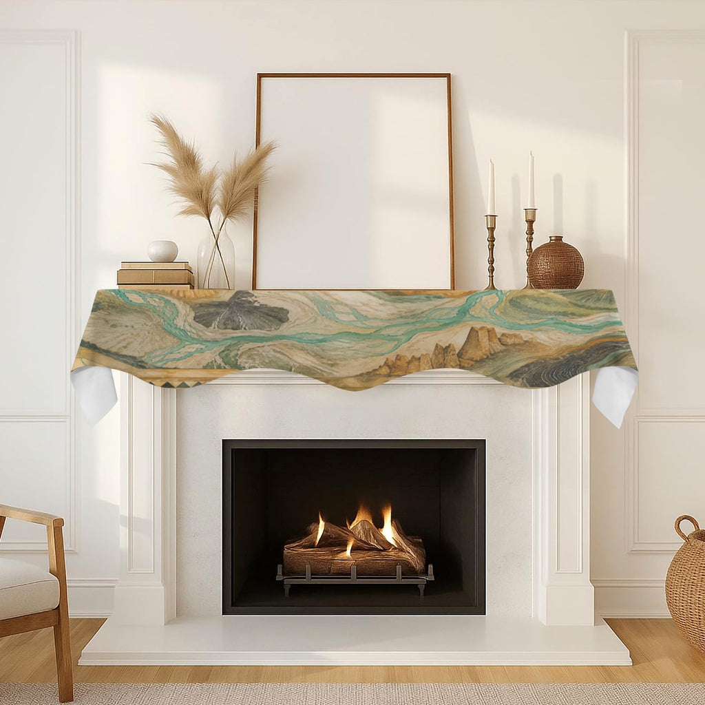 Satellite Earth Patterns 200cm x 43.1cm Fireplace Cloth (QUE)