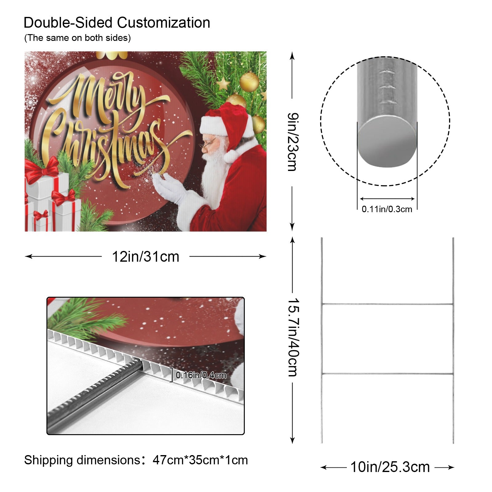 Christmas New Year Split 12 x 9 in House Sign