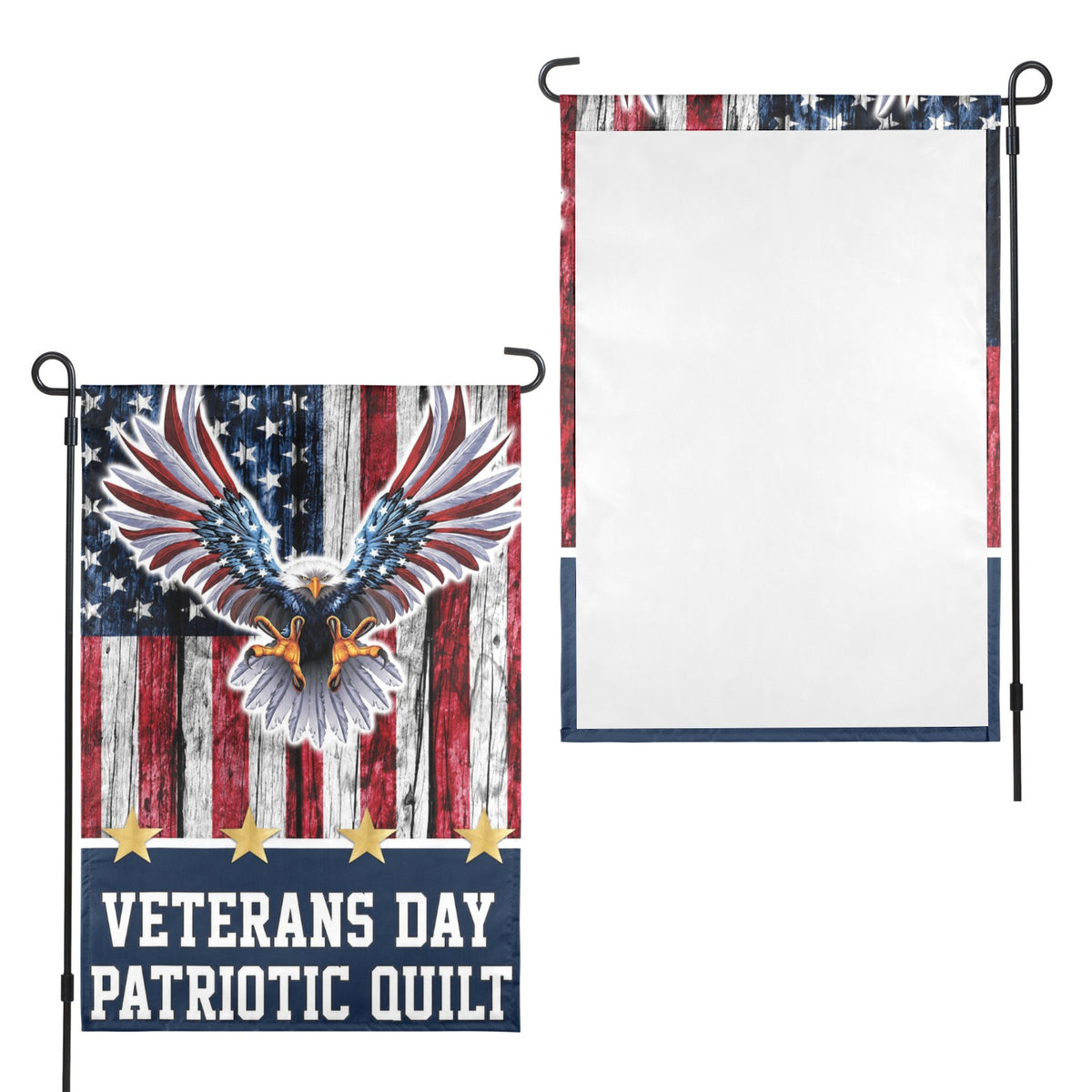 Veterans Day patriotic quilt 12 x 18 in Garden Flag