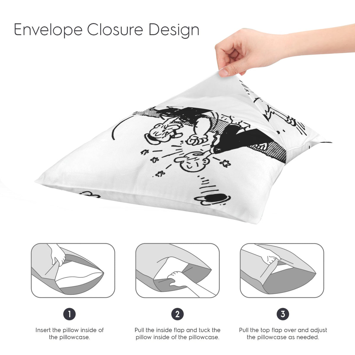Popeye first punch panel 16 x 16 in Envelope Pillow Case