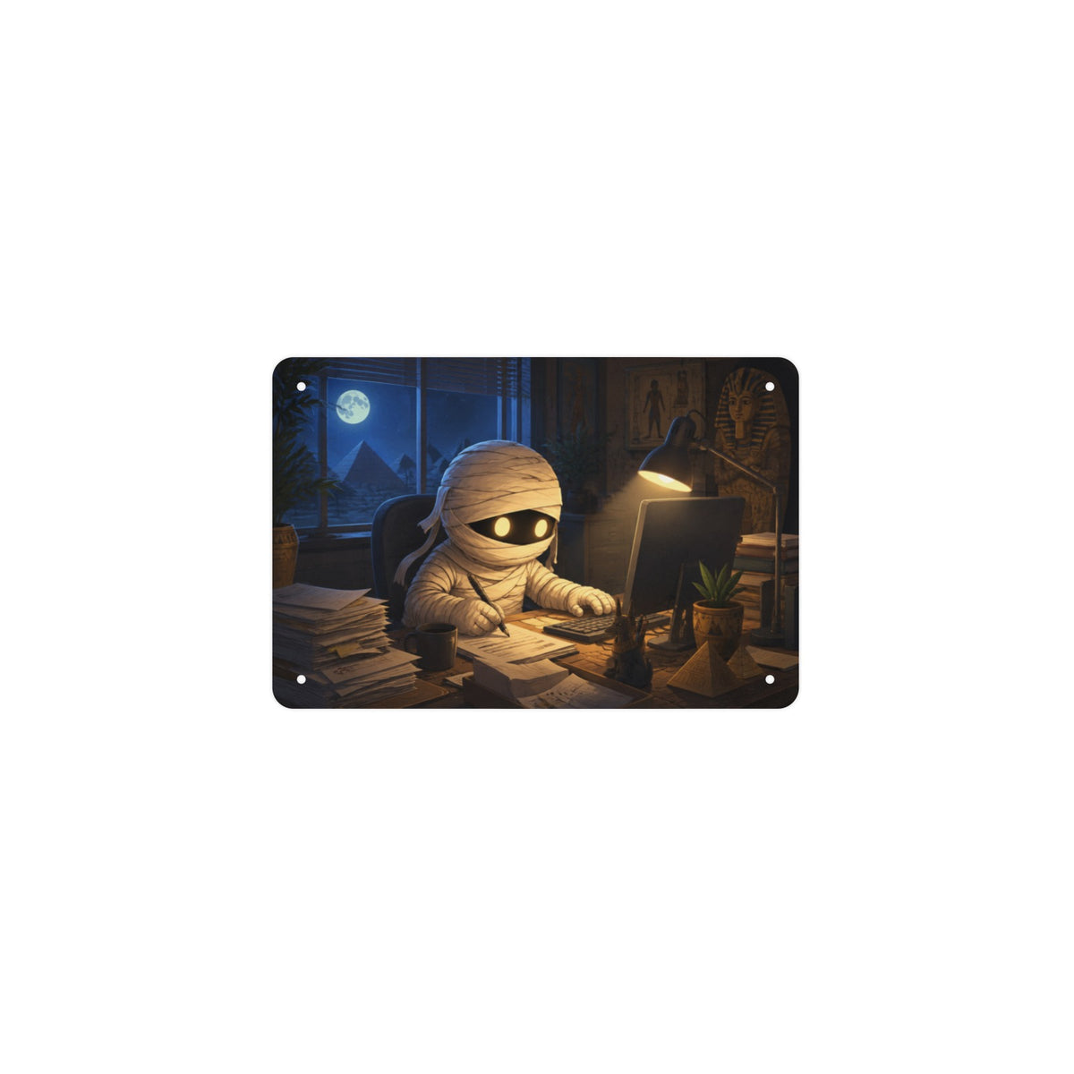 Mummy Night Shift 12 x 8 in Metal Tin Sign