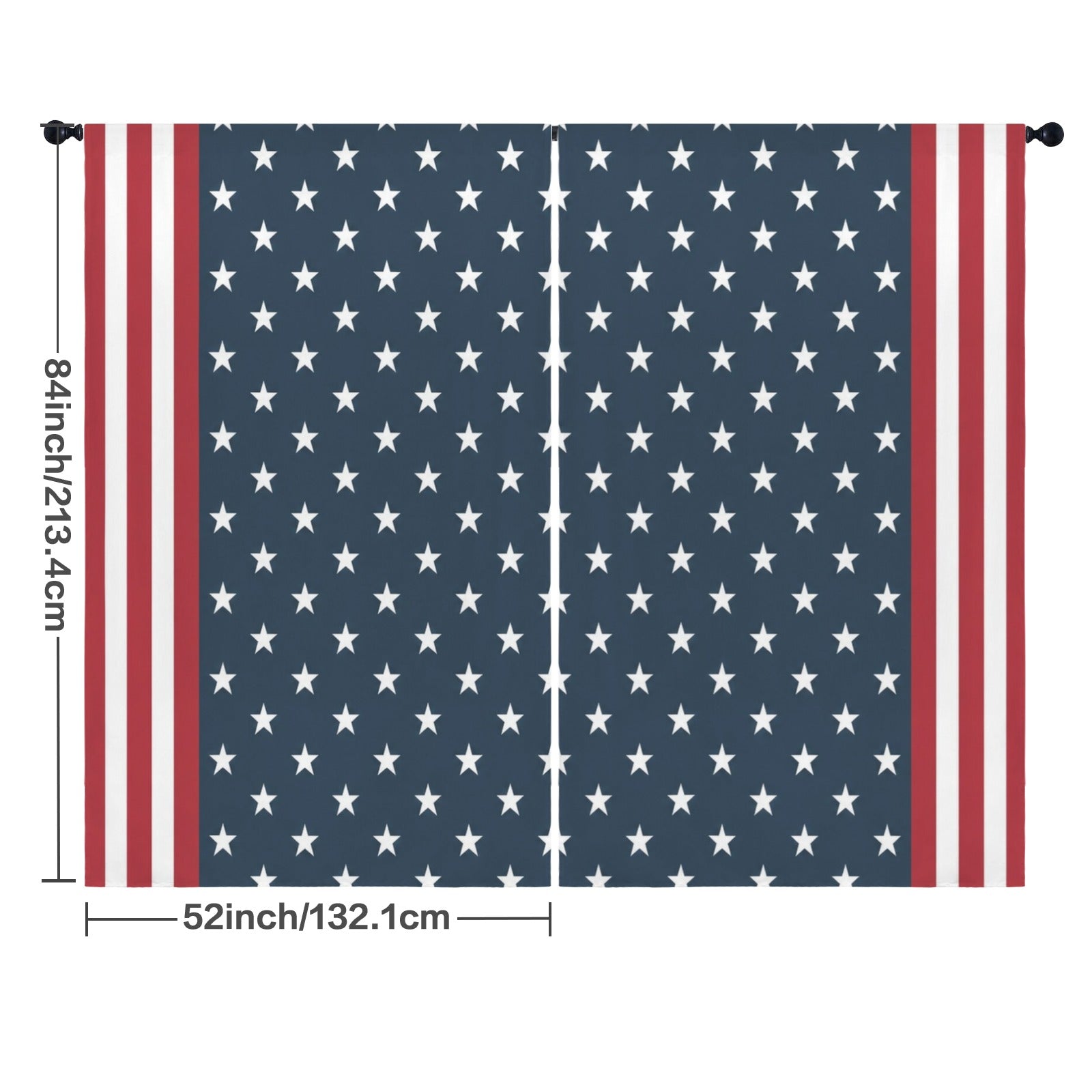 Red White Blue Vote Grid 52 x 84 in Window Curtain Set