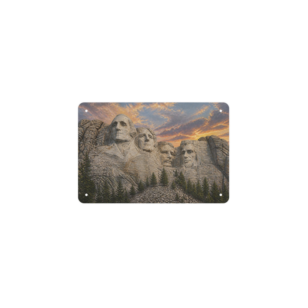 Mount Rushmore Horizon 12 x 8 in Metal Tin Sign