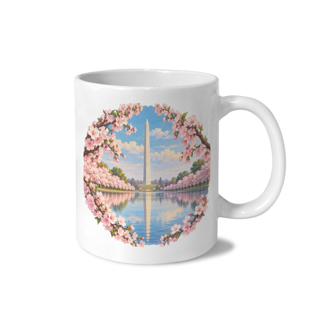 Washington Monument Blossoms 11 oz White Ceramic Mug