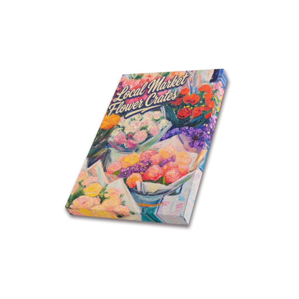 Local Market Flower Crates Frame Canvas Print 8"x10"
