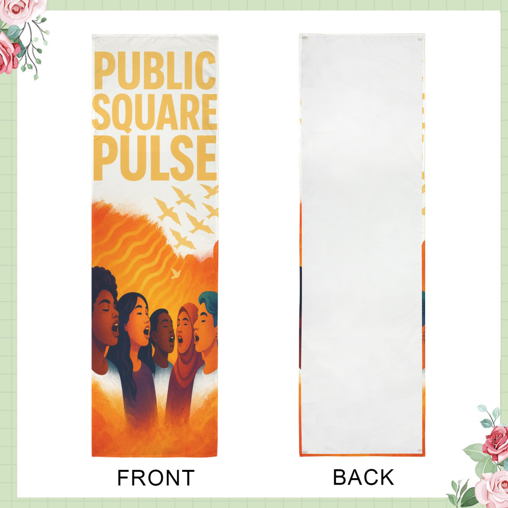 Public Square Pulse 12 x 40 in Polyester Peach Skin Tapestry