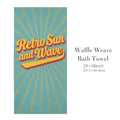 Retro Sun and Wave 29"x58" (QUE) Waffle Weave Bath Towel