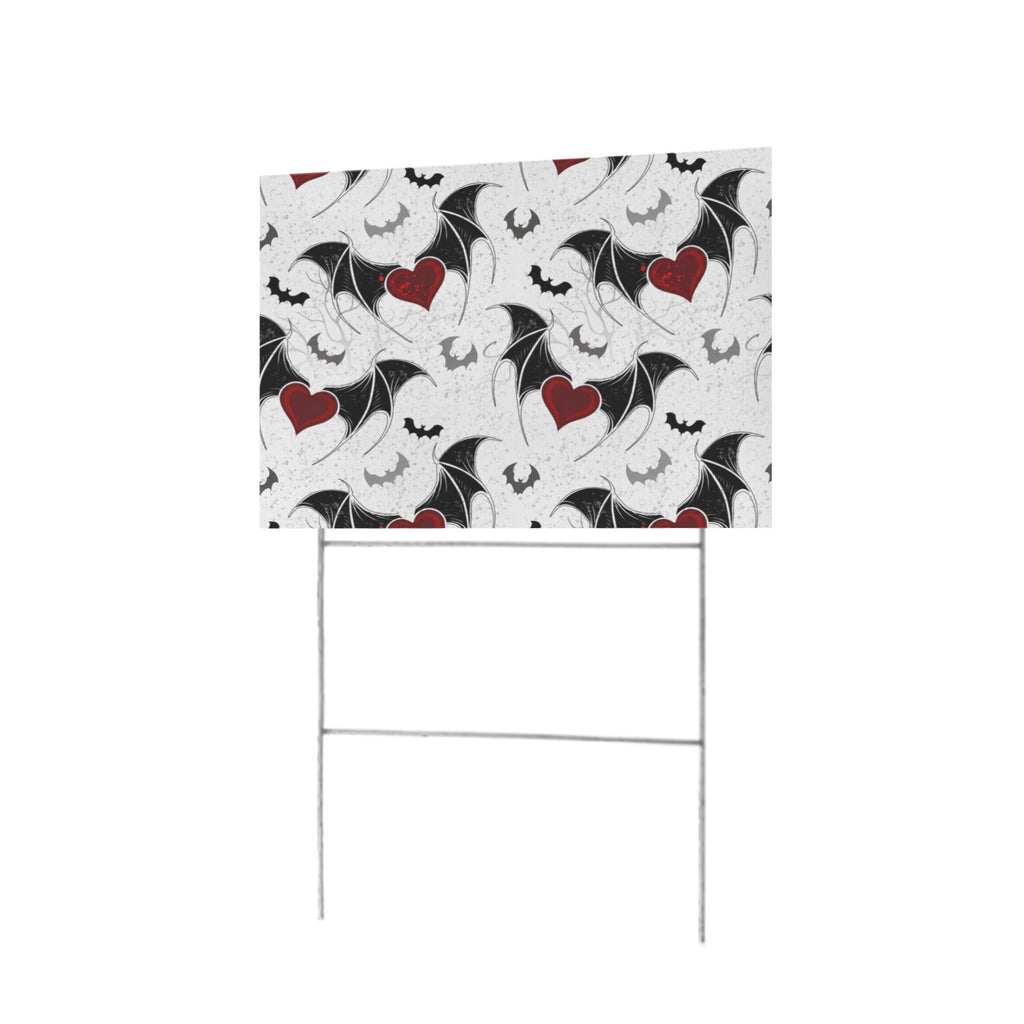 Bat Heart Pattern 12 x 9 in House Sign